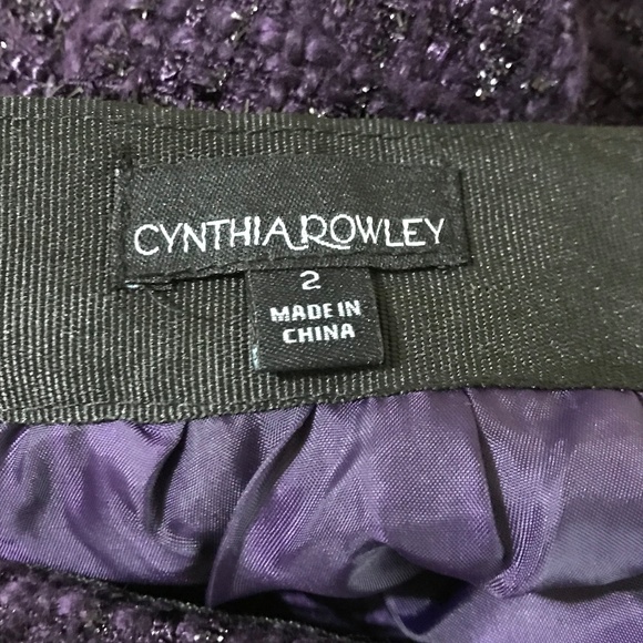 Cynthia Rowley Dark Purple & Metallic Black Skirt - Picture 4 of 6